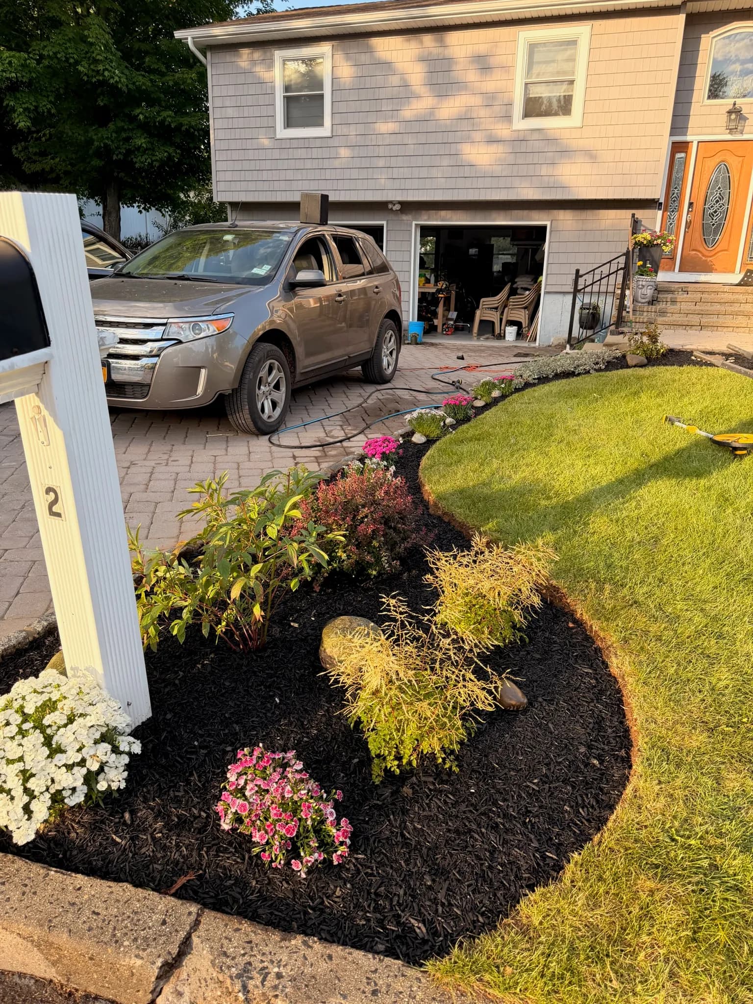 Planting bed around a mailbox